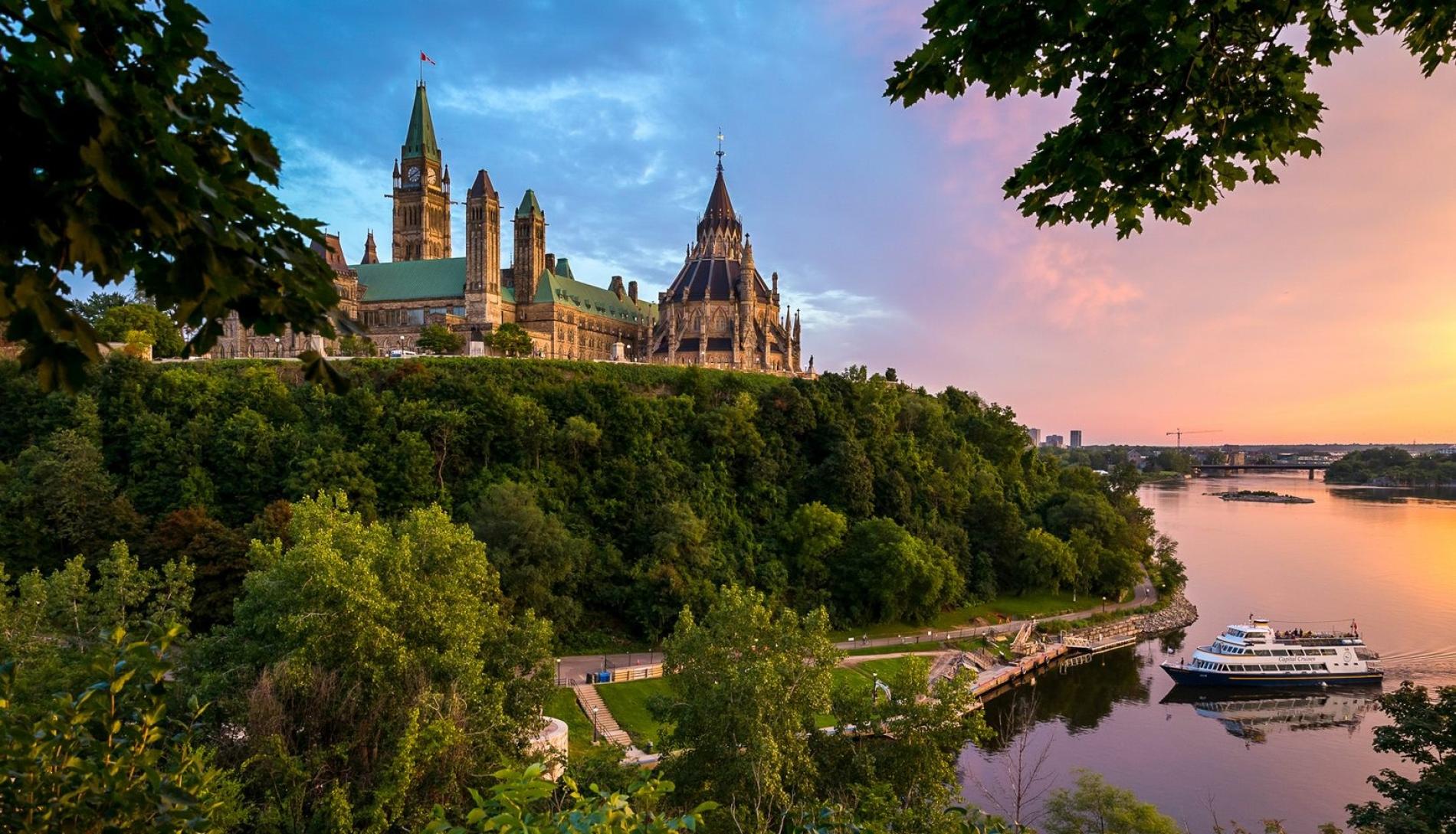 View of Parliament hill from major hill park ottawa